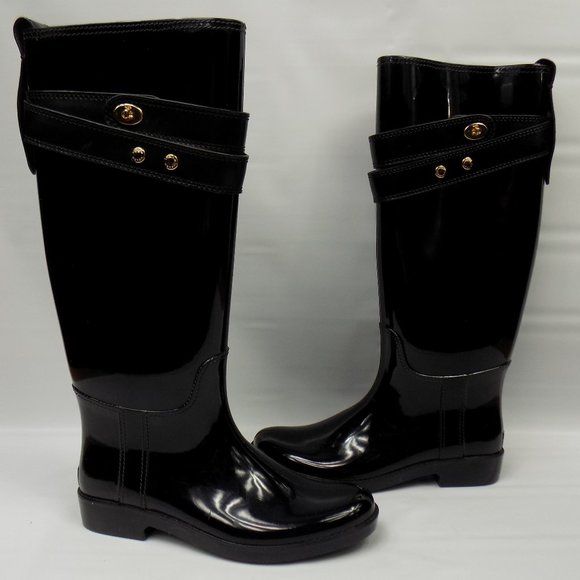 Coach Shoes - Coach Talia Glossy Patent Rain Boots Size 7